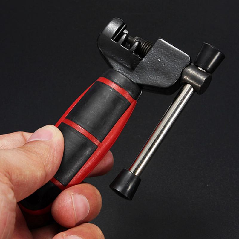 Bicycle Chains Breaker Rivet Pin Link Remover Tool Steel Chain Breaker Splitter Cutter Repair Tool Black+Red for Mountain Bike