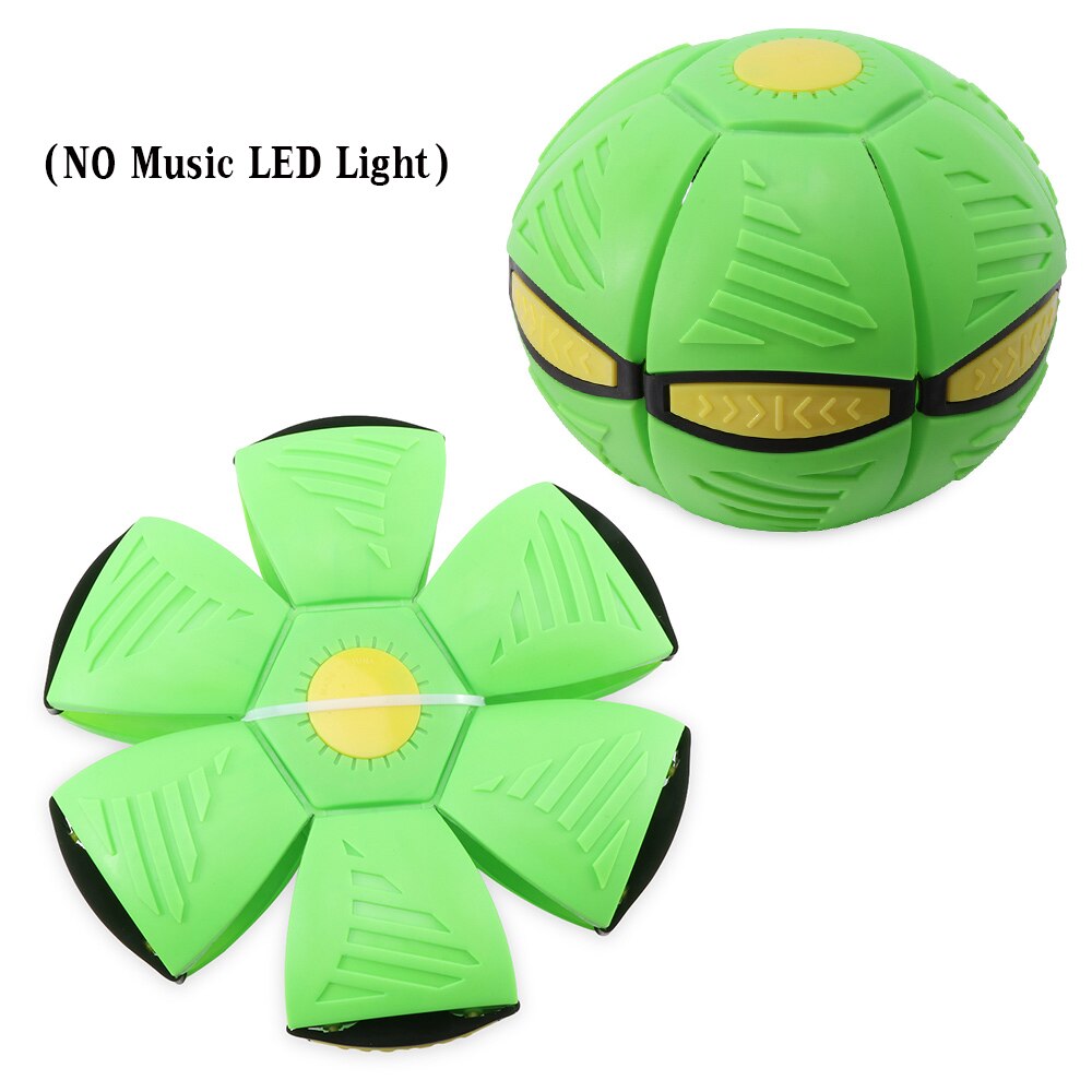 Ufo-flugscheibe, flache wurfscheibe mit led-licht und musik, spielzeug für kinder, basketballspiel für draußen im garten, magischer, deformierter ball, 23cm bälle: Grün, keine led