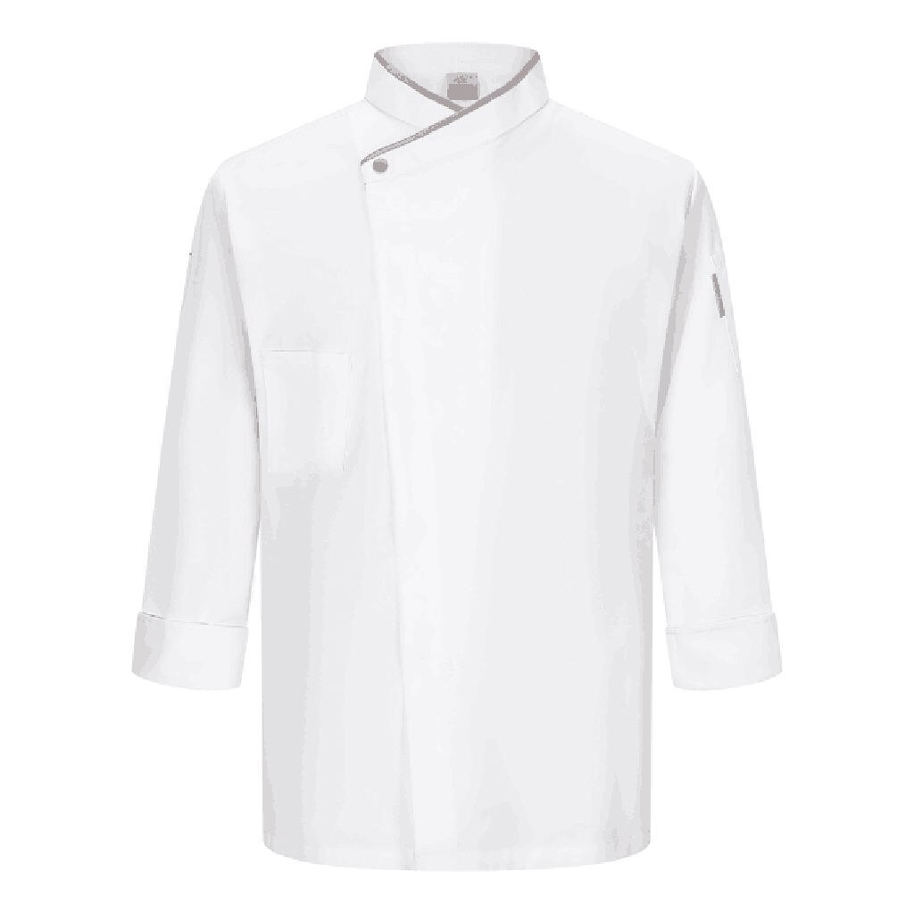 Unisex Chef Coat Long Sleeved Hotel Restaurant Staff Cooker Workwear Apparel: White L