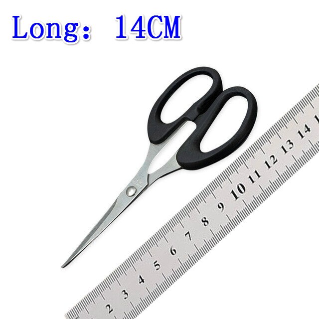 Durable Stainless Steel Household Scissors Office Paper-cut Scissors Sharp Shears Students DIY Scissor Tool Kitchen Scissors: B 1pcs 14cm