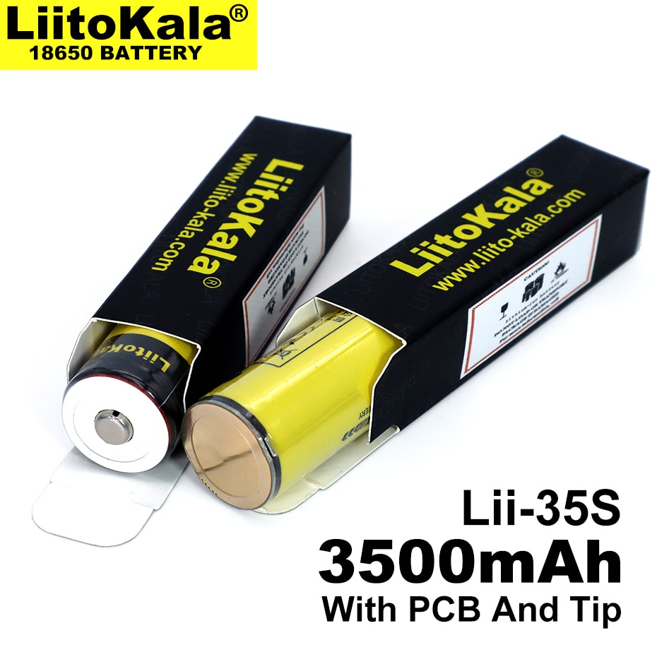1-10Pcs Liitokala Lii-35S Beschermd 18650 3400Mah Oplaadbare Li-Ion Batterij Met 2MOS Pcb 3.7V voor Zaklamp
