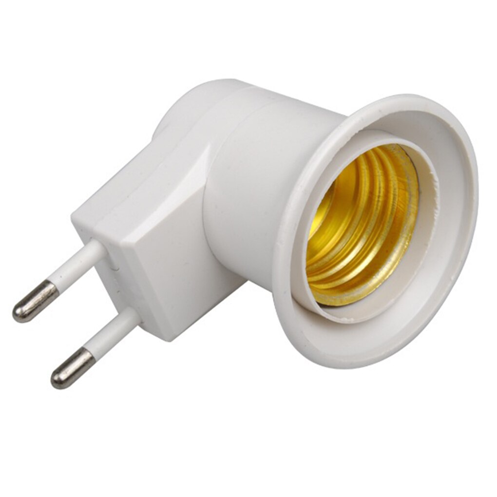 1PC Practical White E27 LED Light Socket To EU Plug Holder Adapter Converter ON/OFF For Bulb Lamp