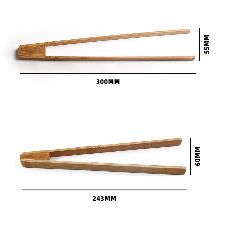 Pinza de cocina de madera para tostadas, utensilios para asar barbacoa, pinzas para ensalada y pan, pinzas para servir postre, pinzas de hielo de azúcar, herramientas para cocinar y hornear