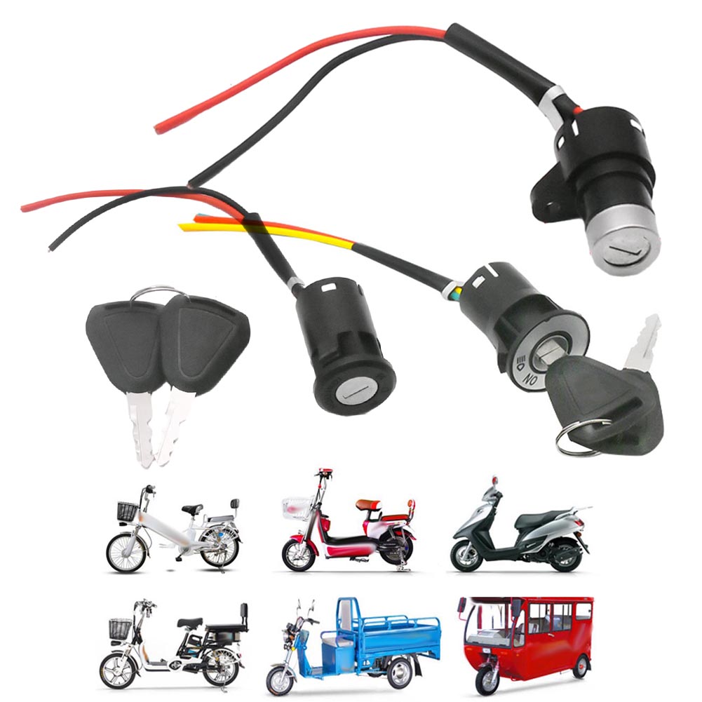Contactschakelaar Sleutel Power Lock Elektrische Fiets Fietsen Draagbare Stofdichte Fietsonderdelen Voor Elektrische Scooter Met 2 Sleutels Onderdelen