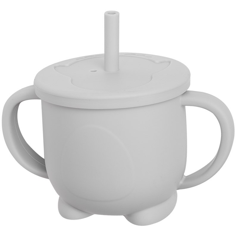 Babybekers van stevig siliconen met een rietje voor peuters met een siliconen deksel, waterbekers van voedingskwaliteit voor kinderen.: Drinkbeker  h101