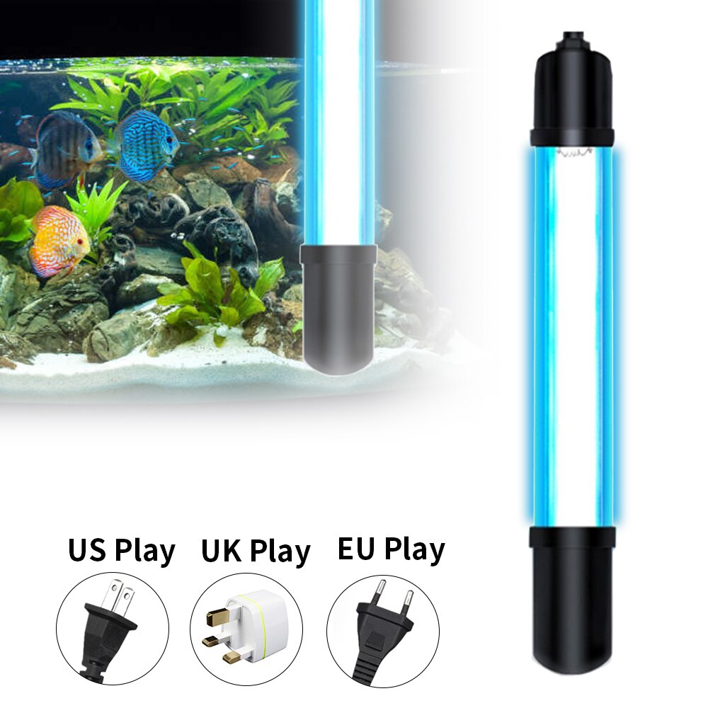 110/220V Submersible UV Sterilizer Lamp Light Ultraviolet Filter Waterproof Water Cleaner For Aquarium Pond Coral Fish Tank