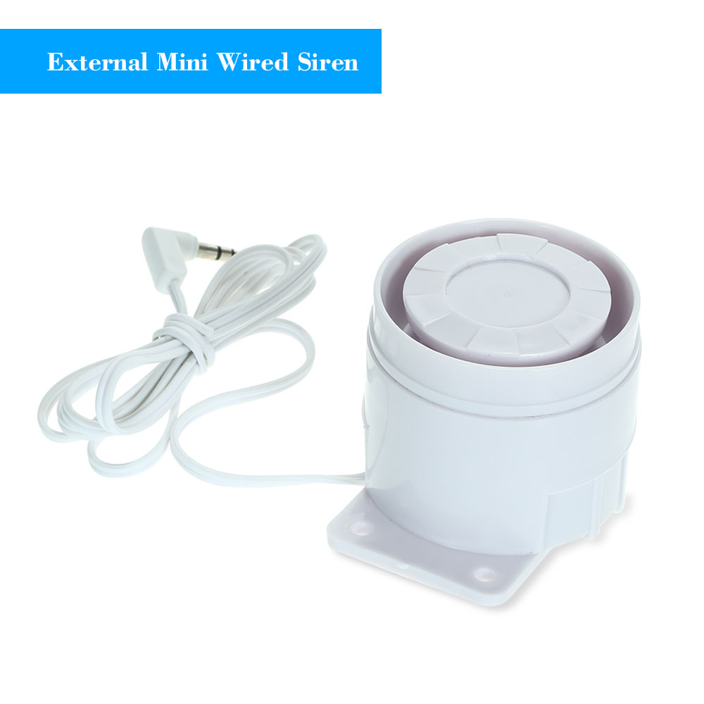 Ekstern mini kablet sirene hvid 110 db prompt alarm alarm til hjemmet trådløst sikkerhedsalarmsystem 433 mhz