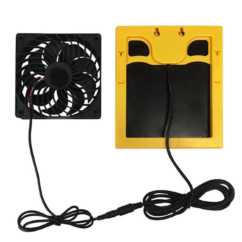 Solar Panel solar charger Fan Waterproof Outdoor Chicken House Plant Pet Ventilation Exhaust Ventilation Fan Silent High Speed: Default Title