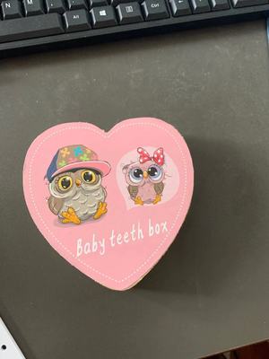 Mini cajas de almacenamiento de dientes para niños, herramientas para guardar recuerdos, caja de dientes de hoja caduca de dibujos animados para bebés: pink
