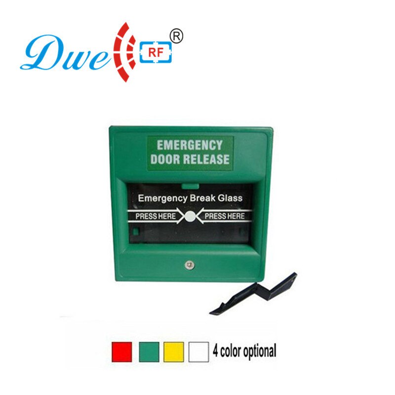 DWE CC RF bouton de sortie de secours bouton de libération de verre de rupture ignifuge interrupteur Rfid 12 V DW-B05 de sortie de poussée