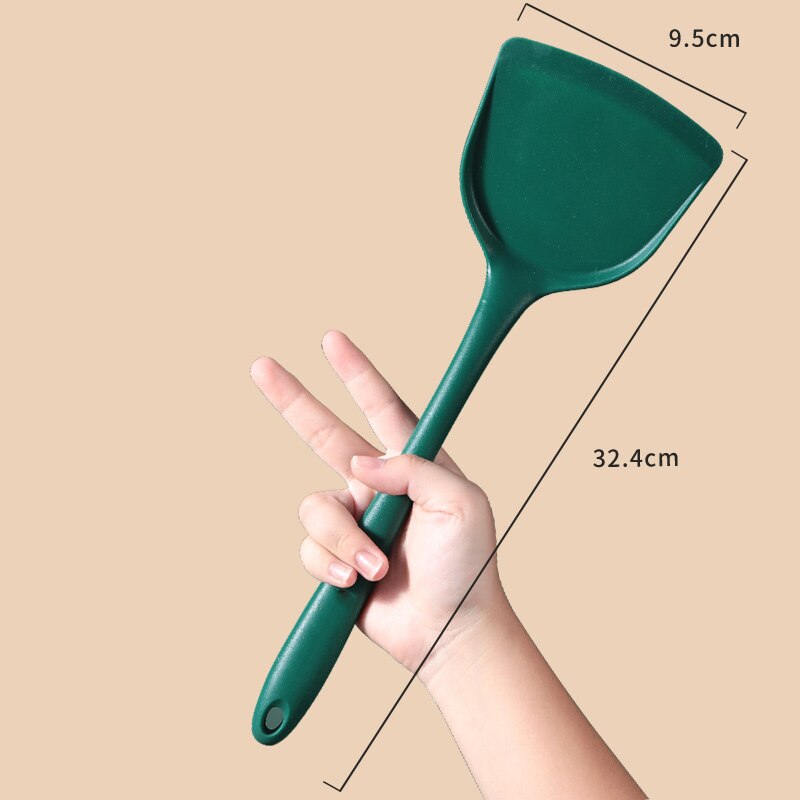 Food Grade Silicone Cooking Spoon Nonstick Heat-Resistant Flexible Wok Spatula Colander Rice Scoop Kitchen Cooking Tools: A