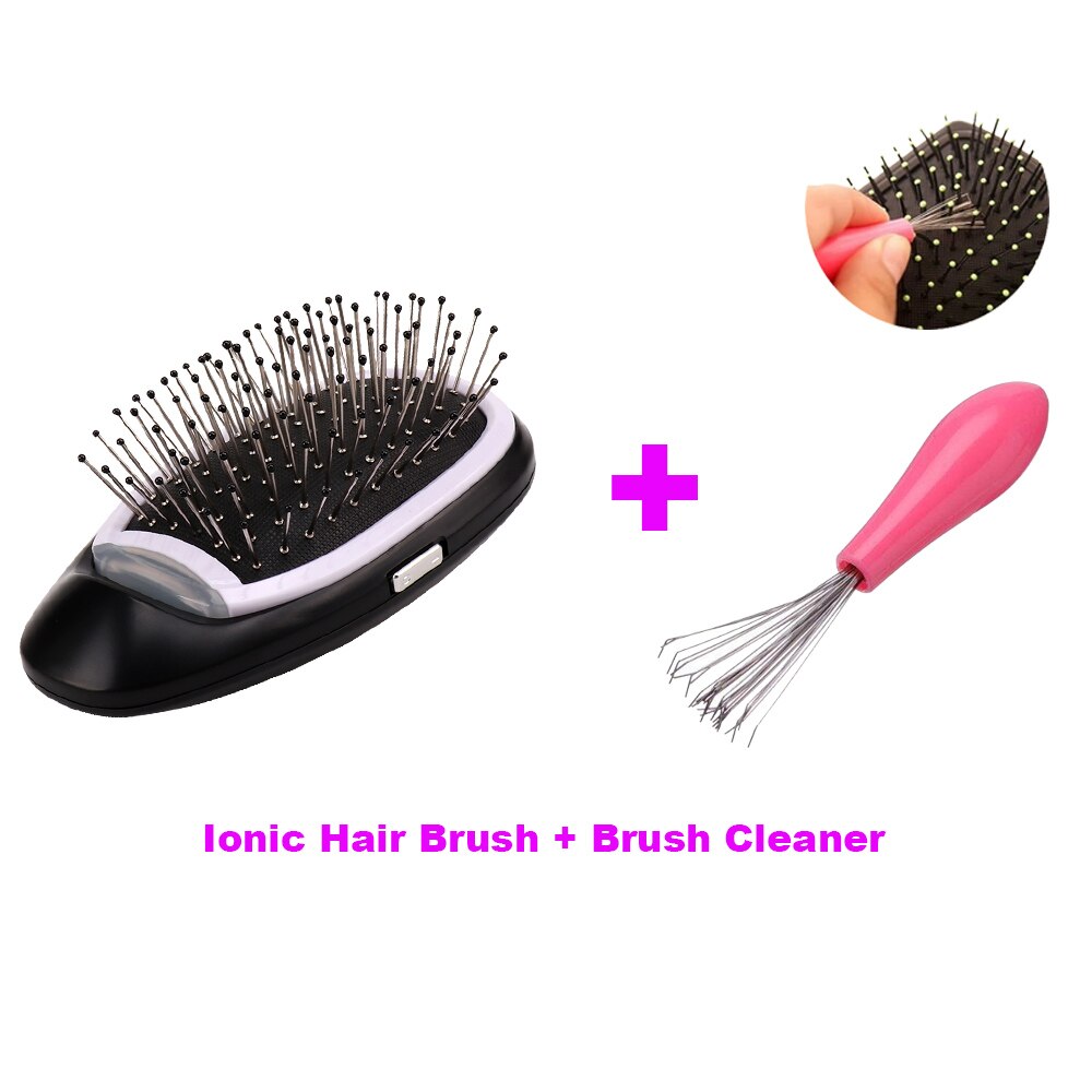 Ionic Hair Brush Portable Electric Hairbrush Anti Static Magic Negative ion Hair Massage Comb no more frizz Hair Styler: Light  Blue