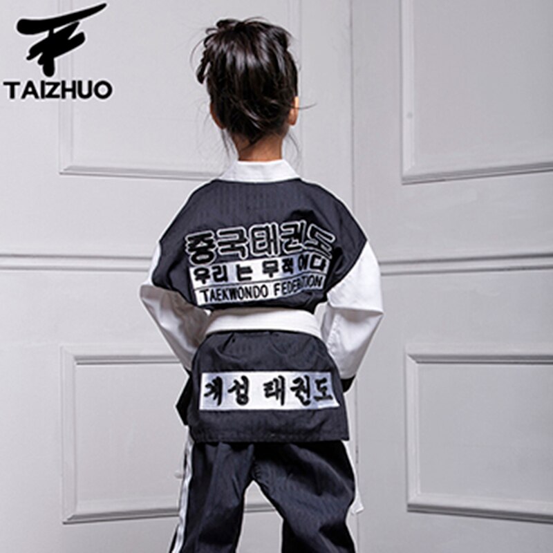 Taekwondo Dobok Clothes Child ITF Karate Suit Taekwondo Uniform Karate Clothes White TKD Clothing