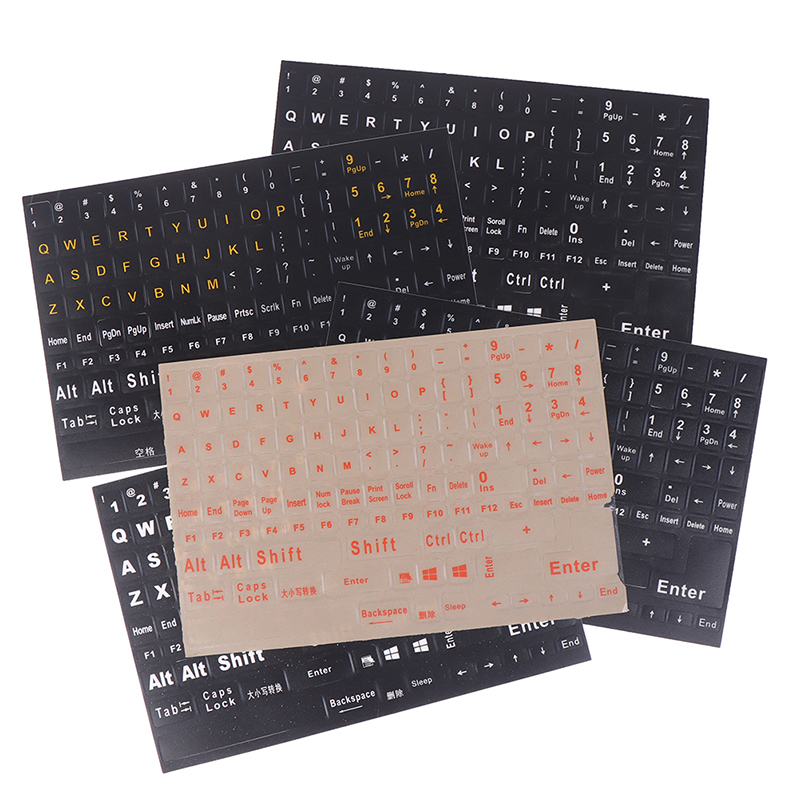 English Full 120 Keys Matte Standard Waterproof Keyboard Stickers Layout Letter Alphabet 10-17" Desktop Laptop Accessories