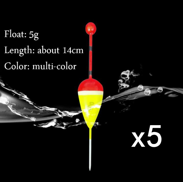 5pcs/lot Fishing Floats Set Buoy Bobber Fishing Light Stick Floats Fluctuate Mix Size Color Float Buoy for Fishing Accessories: 5g