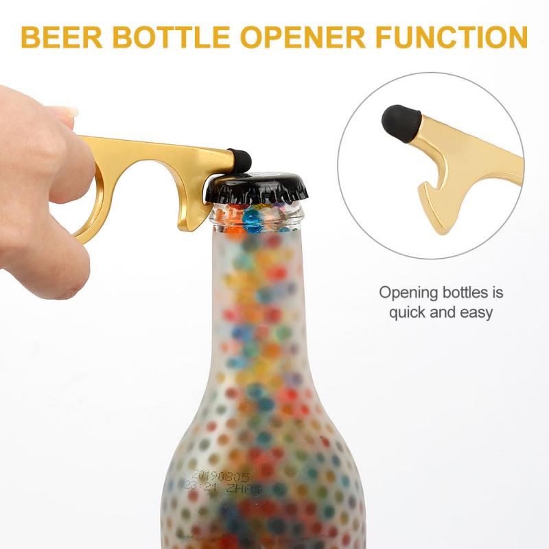 Portable Hygiene Hand Antimicrobial Brass Contactless Door Opener Elevator Handle Tool Safety Key Buckle