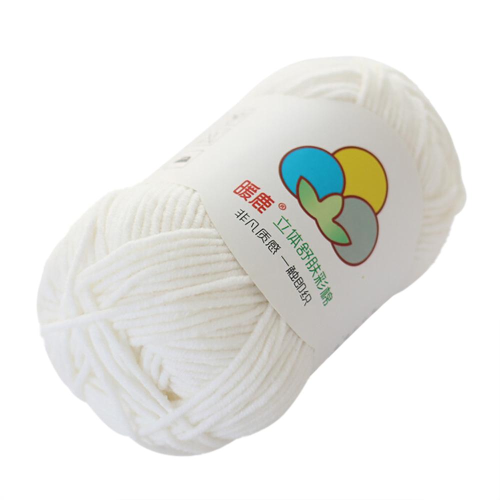 Wol Draad DIY Geweven Garen Hand Breien Gehaakte Hand Geweven 5 Strengen van Melk Katoen Warme Zachte Sjaal Trui wol Draad Q3: White