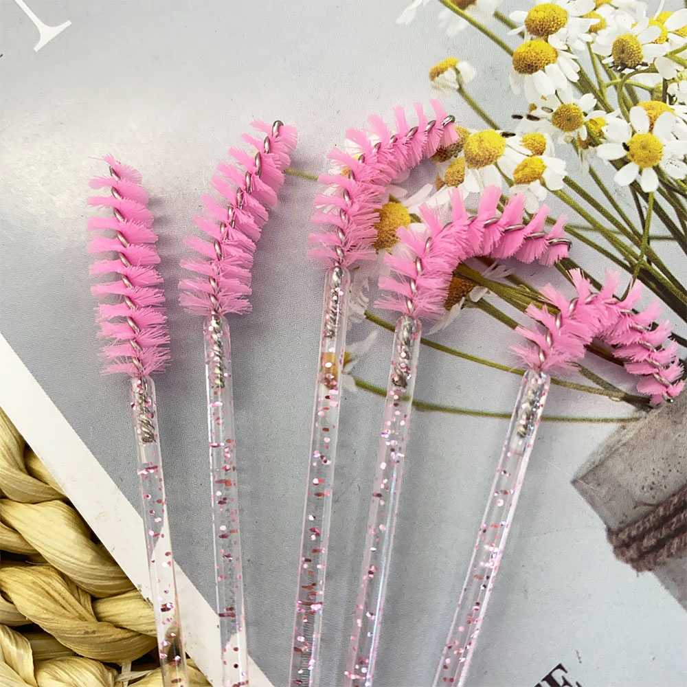 Wegwerp Kristal Wimpers Borstel Kam 5/50 Stuks Wimpers Extension Mascara Wands Make-Up Professionele Make-Up Beauty Tool: Paars