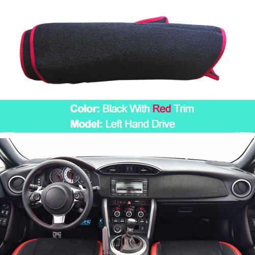 Tapis de tableau de bord intérieur de voiture pour toyota 86 gt86 ft86 subaru brz: Rouge