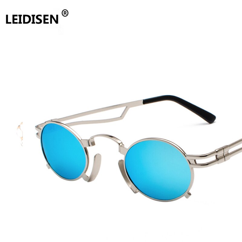 LEIDISEN Steampunk Zonnebril Mannen Oval Shades Metalen Sunglass voor Vrouwen Vintage Stijl zonnebril UV400