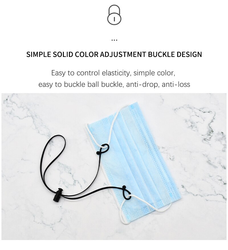 Cordón de silicona para mascarilla desechable, soporte de cuerda anticaída, almacenamiento para mascarilla, cuello ajustable, práctico, con dos ganchos