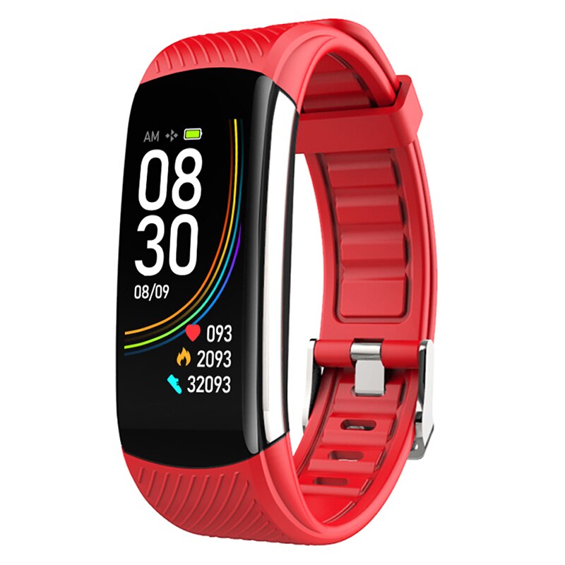 Smart armbånd blod ilt monitor fitness tracker armbånd smart ur pulsmåler smart band ur til sundhed: Rød