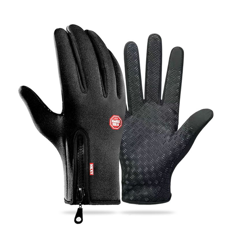 1 Piece of Sports Gloves, Outdoor Cycling, Skiing and Mountaineering Gloves, Autumn and Winter Touch Screen Non-Slip Gloves, Waterproof, Windproof and Warm Gloves: black / L