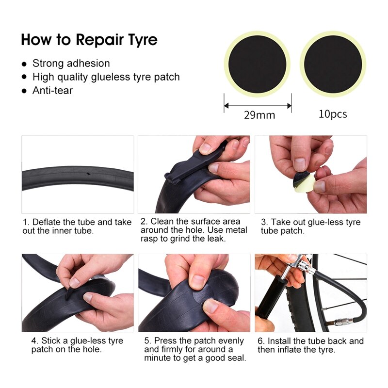 Cykel nødhjælp heavy duty dæk reparationssæt tubeless dæk punktering dæk reparation stik sæt cykel værktøj cykel tilbehør mtb gas c