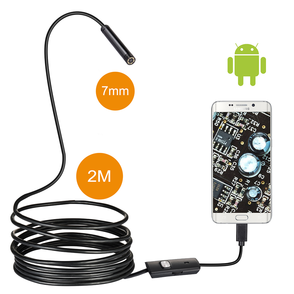 New7mm Lens Android USB Endoscoop Camera 2 M 5 M OTG USB Snake Tube Inspectie Camera IP68 Waterdichte 6 PCS LED