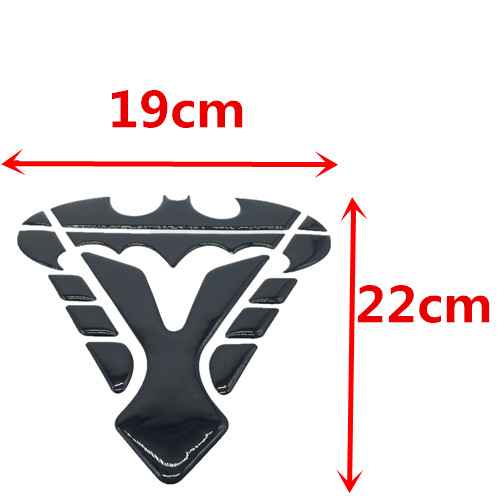 3D impermeabile moto Decal Gas serbatoio carburante Pad Protector Cover Sticker moto Bat per BMW Honda Suzuki Yamaha Kawasaki KTM: Glossy Black