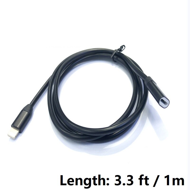 Lightning Verlengkabel voor iPhone 11 Pro Max, Xs Max, Xr, 8/8 Plus/7, iPad Air, iPad Mini 8pin Video Audio Data Snel Opladen: Black 1m 3.3ft