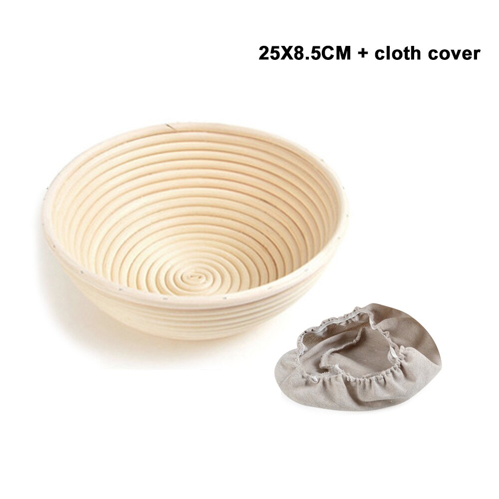 Ronde Brood Deeg Proofing Rising Rotan Mand & Liner Proofing Mand Set Bakers & Brood Maken Voor Thuis: 25X8.5CM