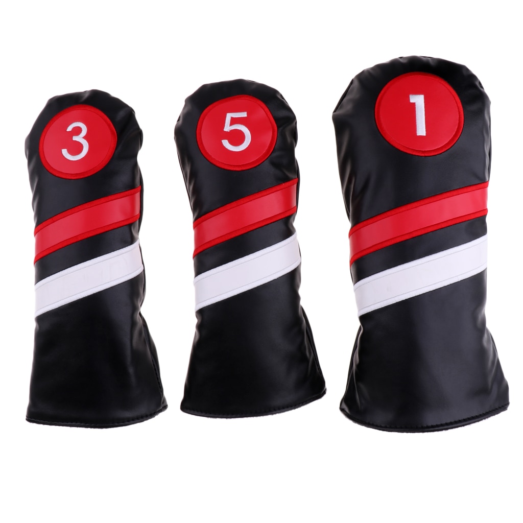 Golf Club #1 #3 #5 Wood Headcovers Driver / Fairway Rescue Woods / Hybrid PU Leather Head Covers Set Protector