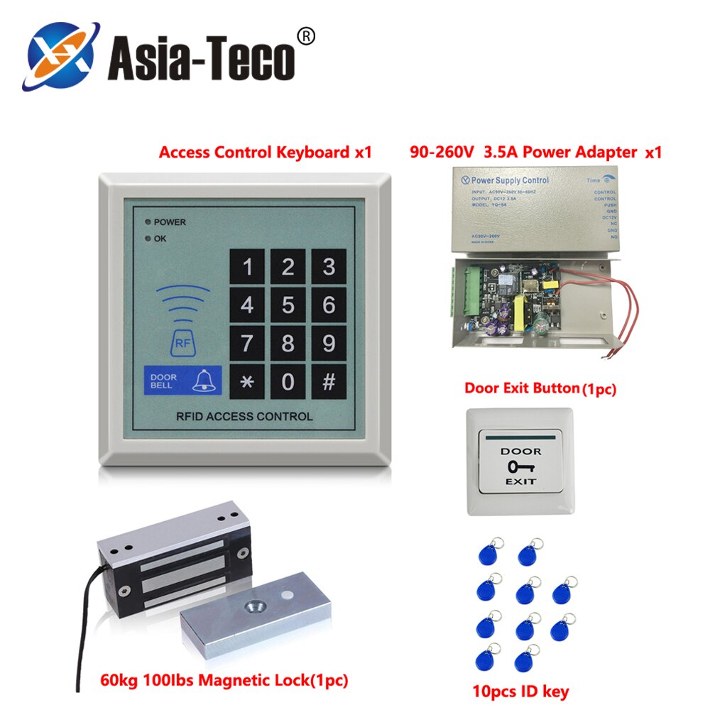 RFID Proximity Card 125KHz Door Access Control system Entry System 100lbs Magnetic Lock Kit: access control kit01