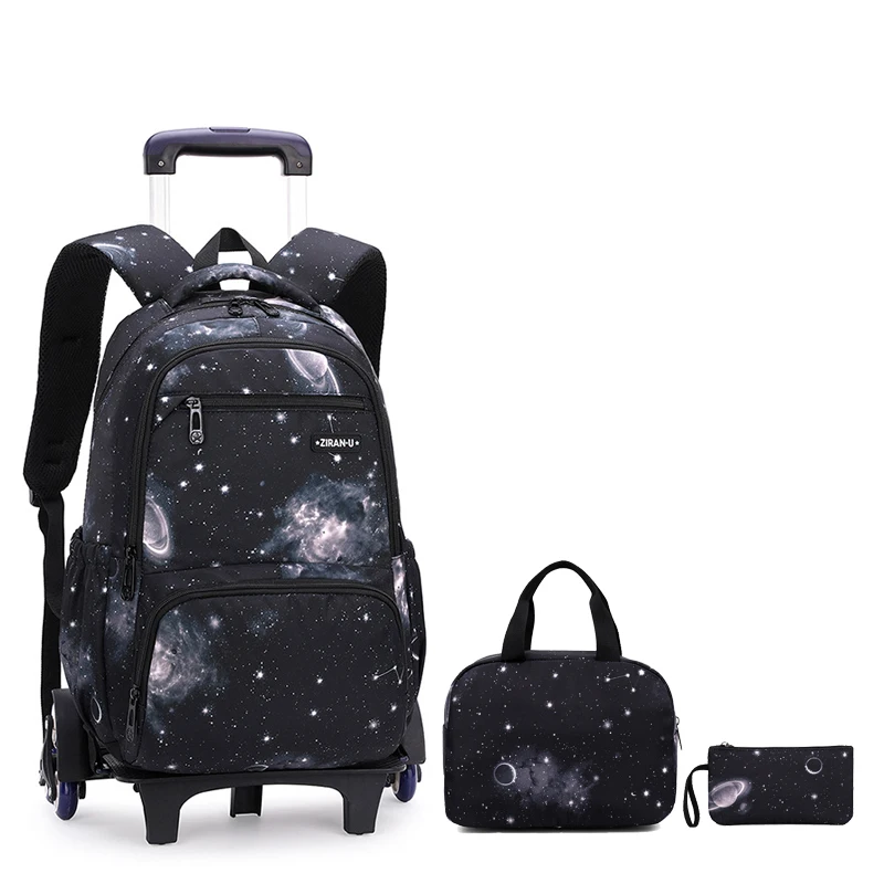 Schoolrugzaktas met wielen Terug naar school Rolling Bags Student-rugzak op wielen voor jongensmeisjes Kinderen Schooltrolleytas: Roze