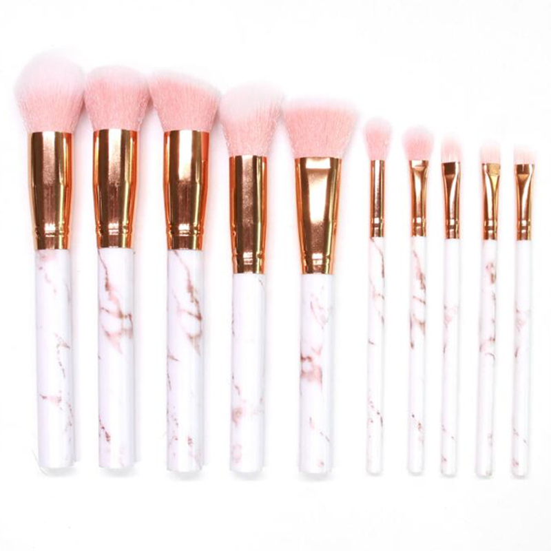Brand Women Marbling Makeup set Soft Taklon Hair Makeup Artist Brush Tool Brush Kit: Pink
