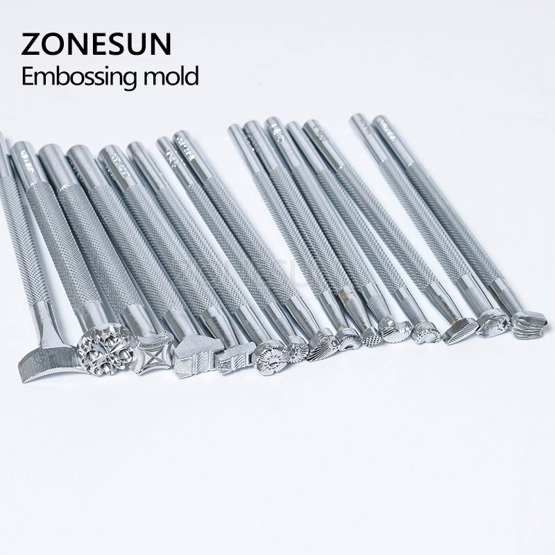 ZONESUN leather embossing kit Carving Printing Tool DIY Manual Leather Craft Stamps Art Pattern Leather Stamping Printing Tools