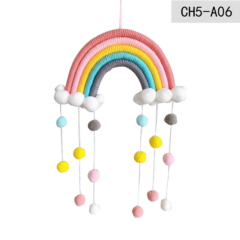 DIY Seil Regenbogen Zauberstab Hängende Dekoration Handarbeit Gewebt Regenbogen Dekoration nordisch Baby Zimmer Zubehör Wohnzimmer Wohnkultur: 06