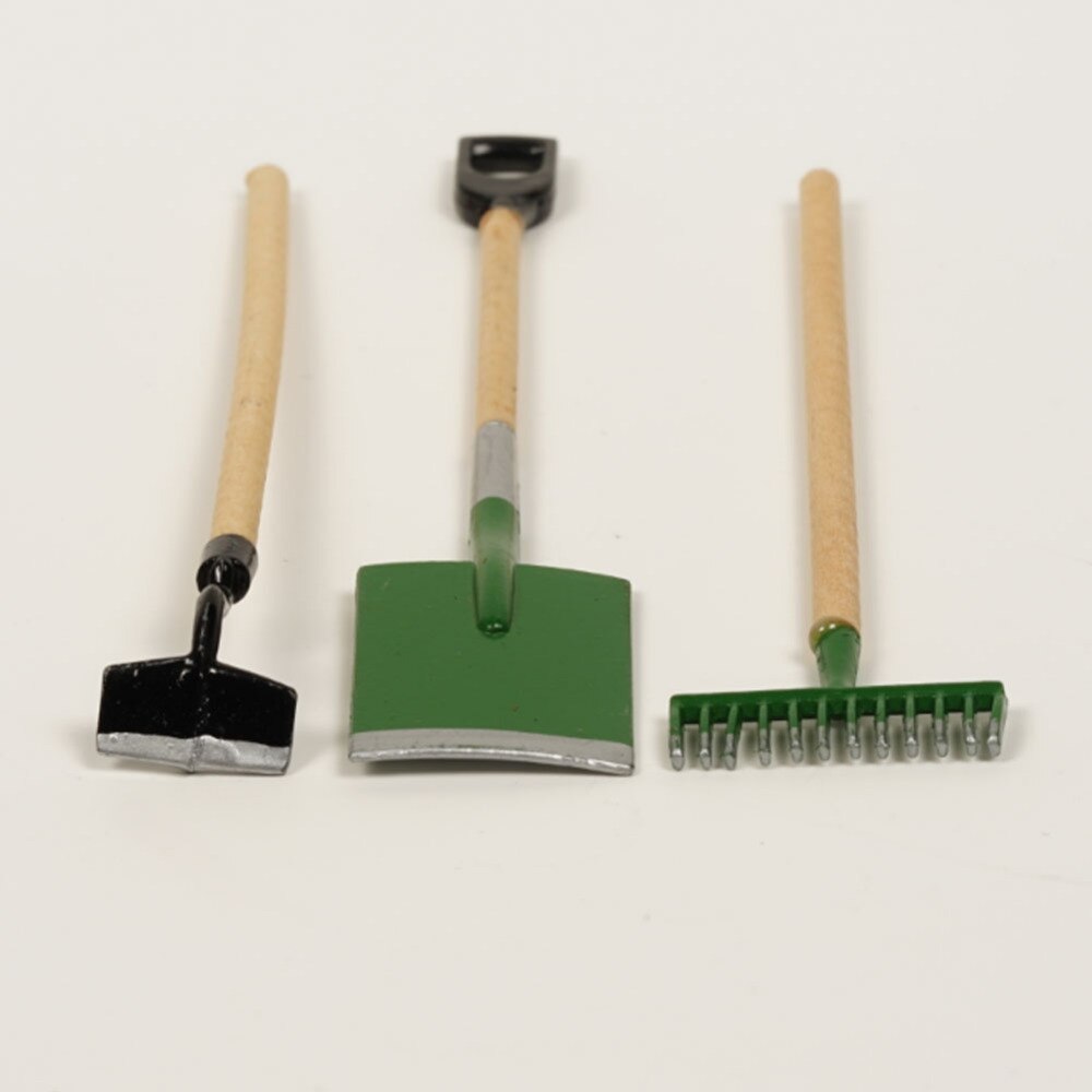 Dongzhur Garden tools 3 pieces 1:12 dollhouse simulation model Potted Plants Maintenance Outdoor garden furnishings toy