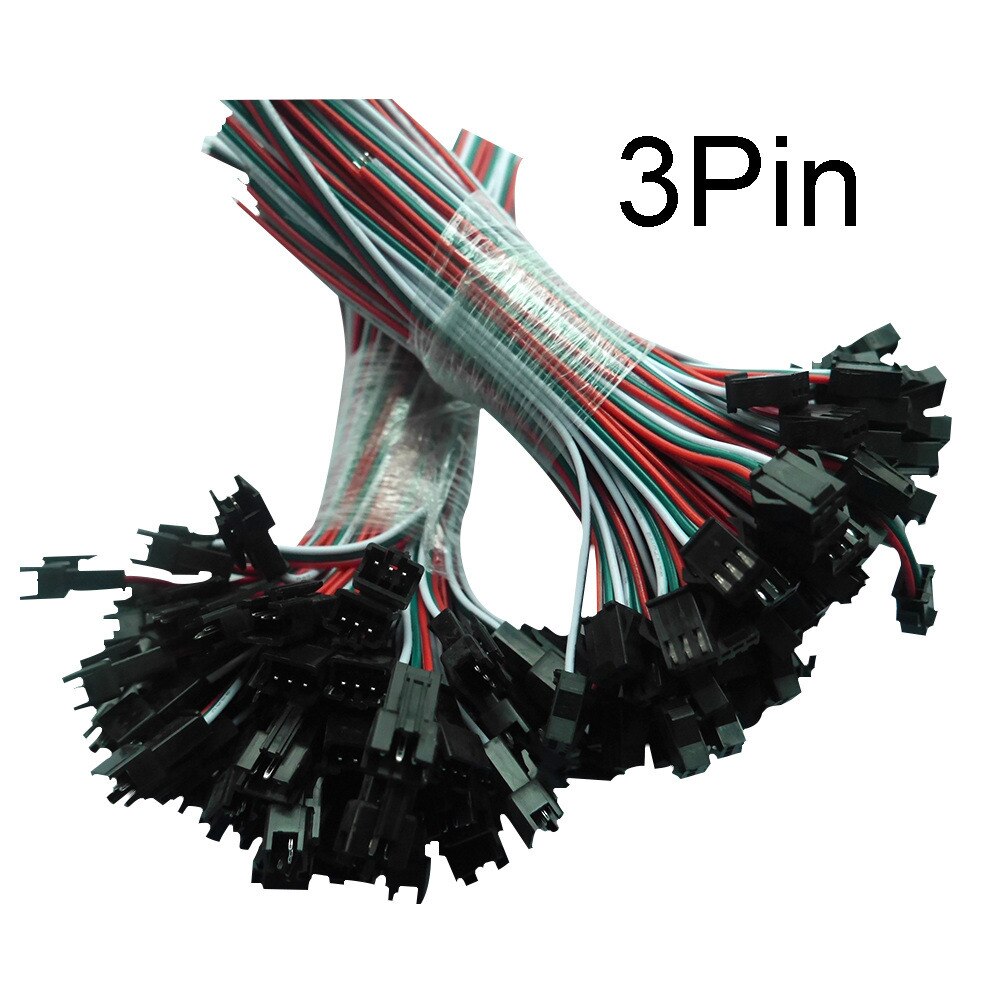 5pair~100pairs 3pin 4pin 5pin 6pin JST LED Connectors,Male And Female Connector for RGB RGBW RGBWW 3528 5050 SMD LED Strip Tape: 3pin / 50 PCS