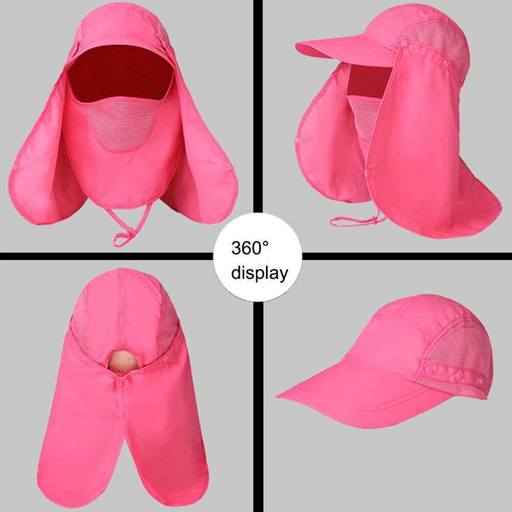 Wide Brim Hat Zip Tie Removable Mesh Face Mask Windproof Sun Protection Hiking Cycling Fishing Climbing Accessories