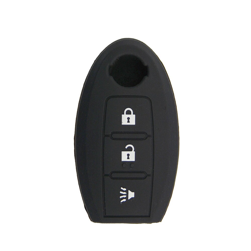 Okeytech afstandsbediening autosleutel siliconen hoesje voor nissan x-trail xtrail rogue  t32 -  silicagel 3 knoppen beschermhoes: Zwart