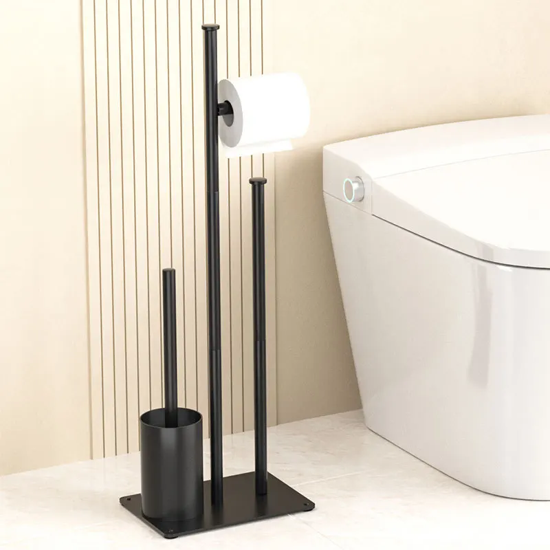 Free Standing Banheiro Toilet Paper Holder, Stand Organizadores, Aço Inoxidável com Base De Mármore, Toilet Brush, acessórios do banheiro