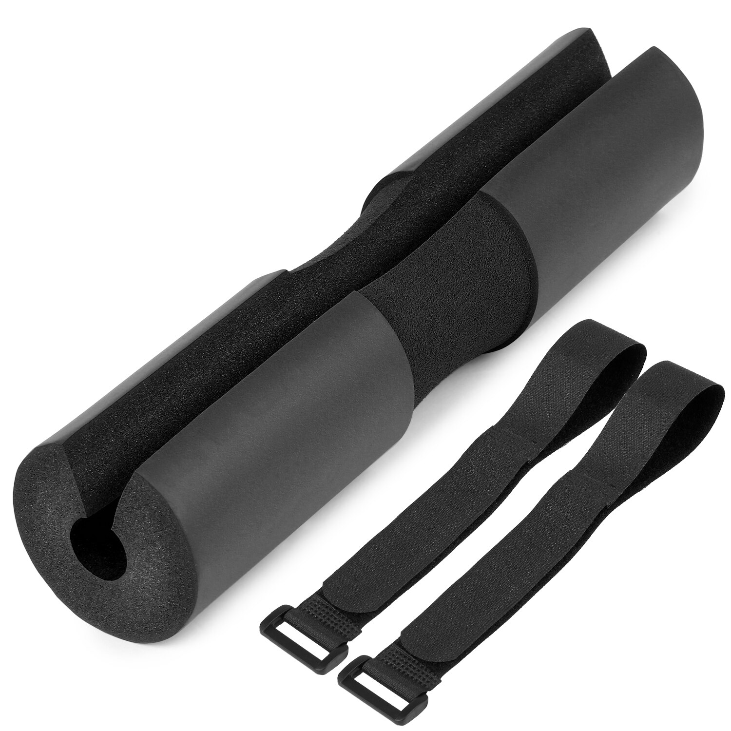 Almohadilla de hombro para barra de pesas, Protector de soporte de TPE para levantamiento de pesas, para cuello, gimnasio, Mancuernas: black foam cotton