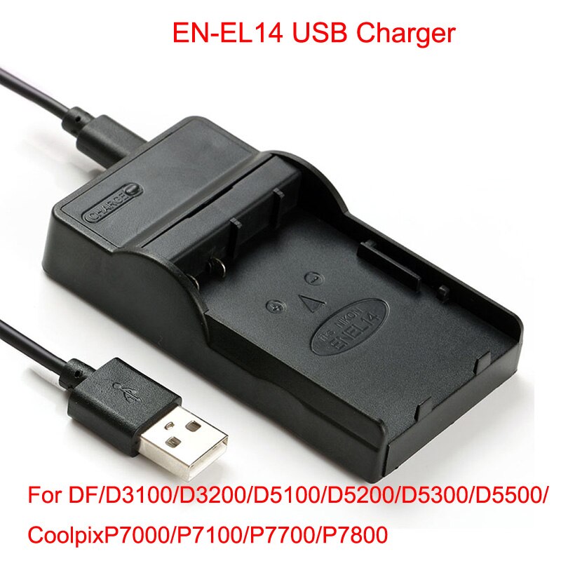 Cargador de batería para cámara Digital, puerto USB para nikon, EN-EL3, EN-EL9, EN-EL10, EN-EL12, EN-EL14, EN-EL15: EN-EL14