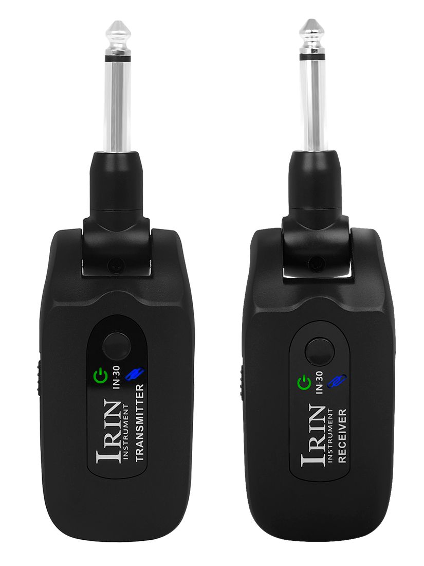IRIN 2.4GHz Wireless Guitar System Transmitter Receiver Digital Electric Guitar Wireless System For Guitar Bass Amplifier: WHITE