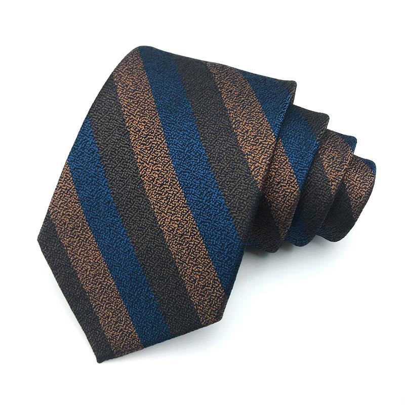 Corbata de lujo de 8CM para hombre, corbatas a rayas para hombre, novio, padrino de boda, corbata tejida de Jacquard, accesorios formales para de negocios