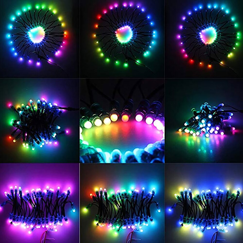 50pcs DC5V WS2811 Full Color LED Pixel Light Module IP68 Waterproof RGB Color 2811 1903 IC Digital LED christmas Light