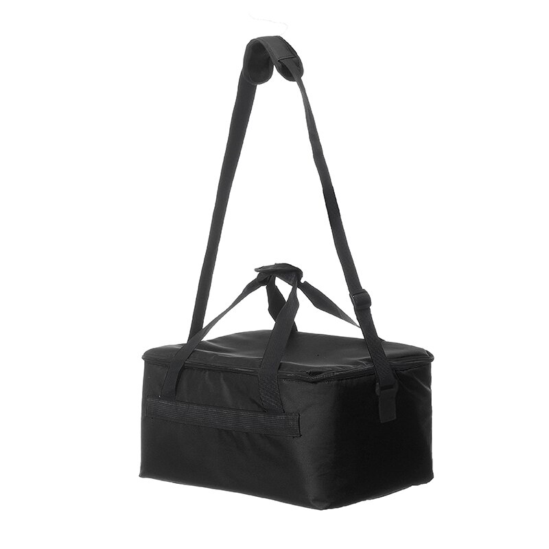 21/47l engrossar saco de entrega de alimentos isolados mochila entrega de pizza recipiente térmico comida fresca oxford pano armazenamento: Black 21L