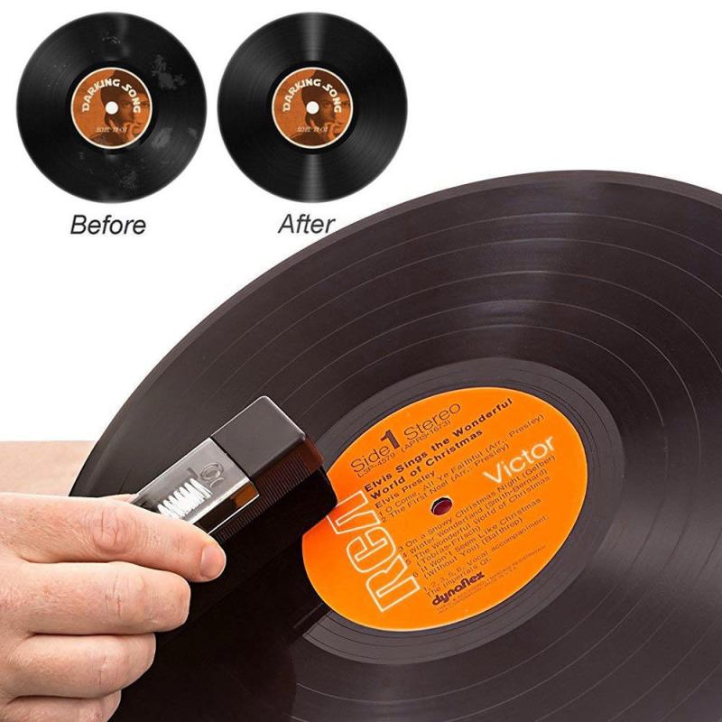 2 In 1 Grammofoonplaat Reinigingsborstel Vinyl Record Reinigingsborstel Set Stylus Fluwelen Anti-Statische Cleaner Kit